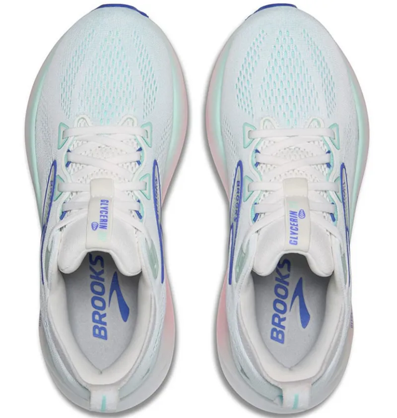 Brooks Women's Glycerin 22 WIDE - White/Limpet Shell/Amparo Blue-5