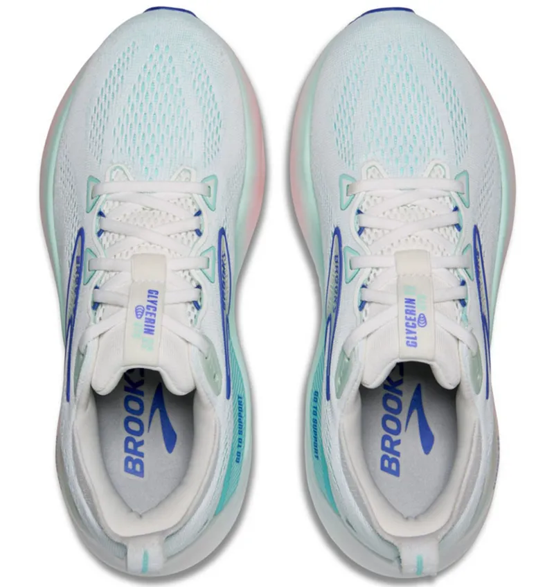 Brooks Women's Glycerin GTS 22 White/Limpet Shell/Amparo Blue-5
