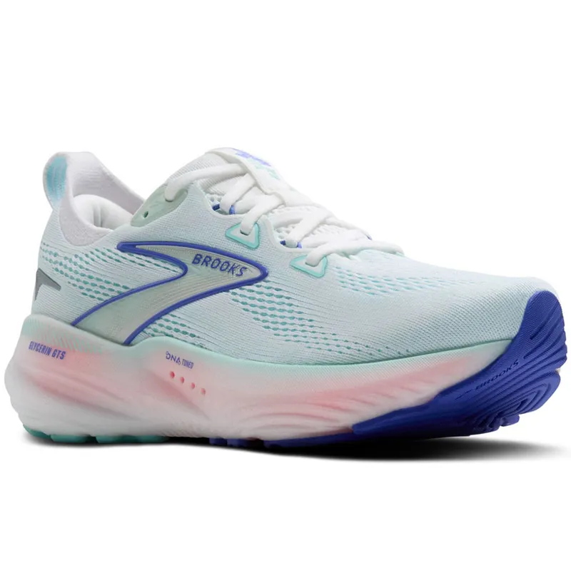 Brooks Women's Glycerin GTS 22 White/Limpet Shell/Amparo Blue-2