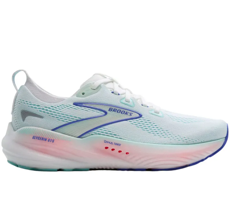 Brooks Women's Glycerin GTS 22 White/Limpet Shell/Amparo Blue