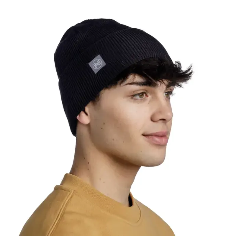 Buff CrossKnit Beanie Solid Black-3