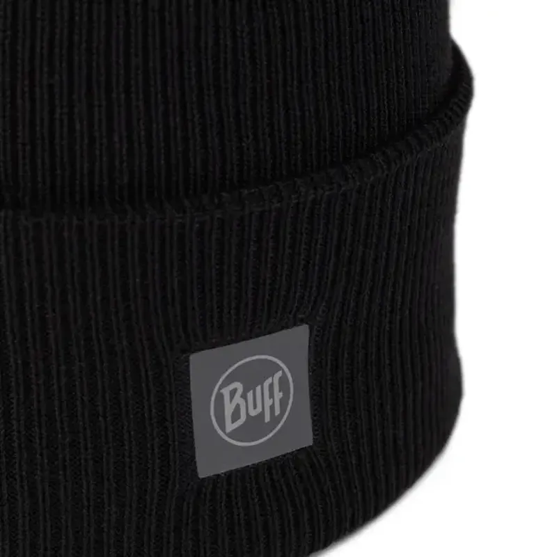 Buff CrossKnit Beanie Solid Black-1