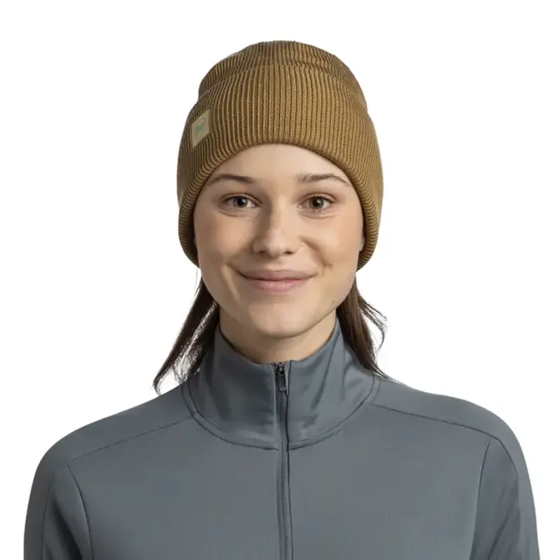 Buff CrossKnit Beanie Solid Gingko-2