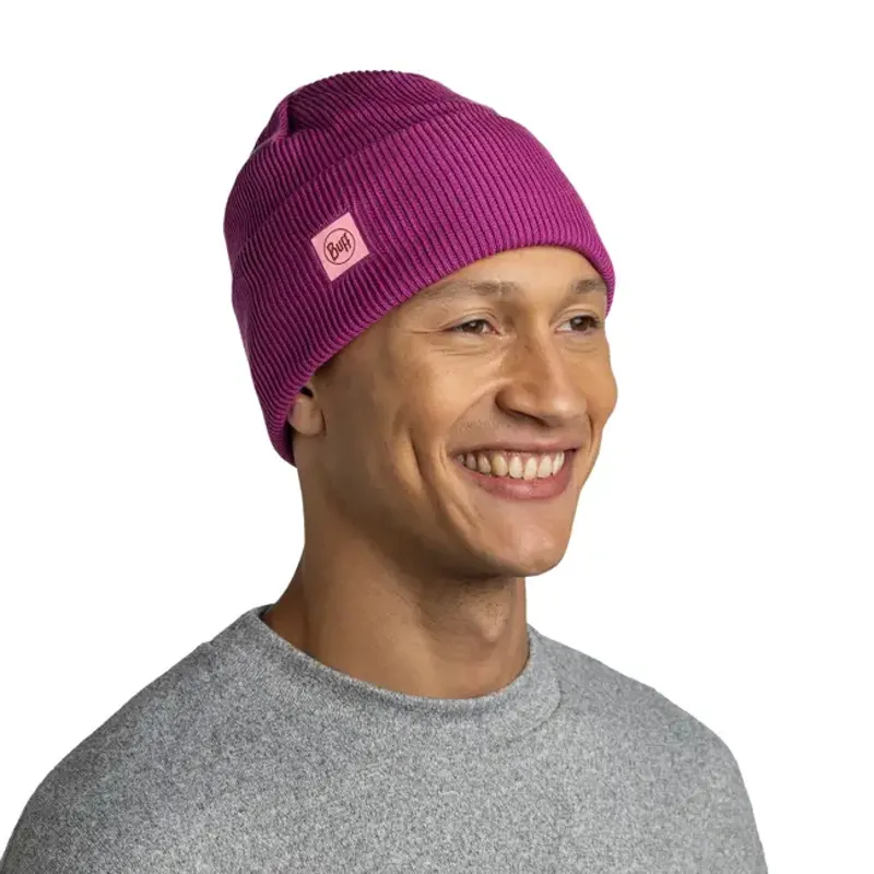 Buff CrossKnit Beanie Solid Orchid-3