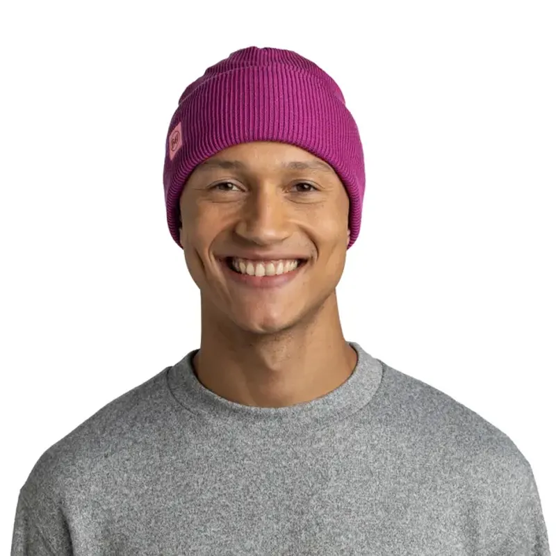 Buff CrossKnit Beanie Solid Orchid-2