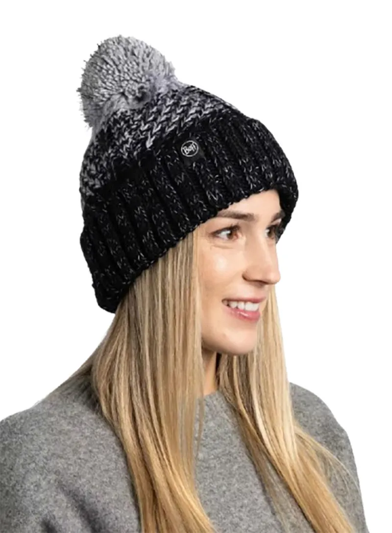 Buff Knitted and Fleece Band Beanie Akna Graphite-3