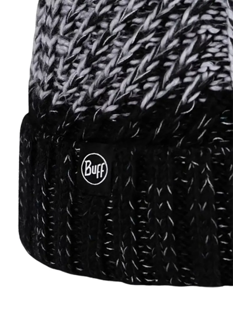 Buff Knitted and Fleece Band Beanie Akna Graphite-1