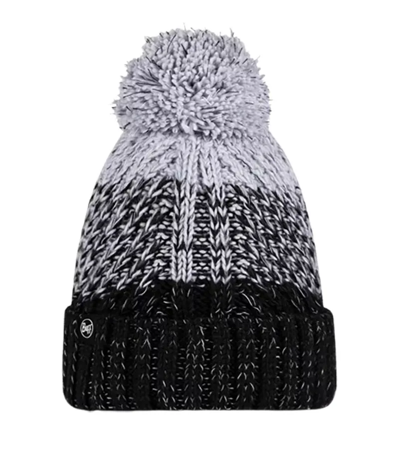 Buff Knitted and Fleece Band Beanie Akna Graphite