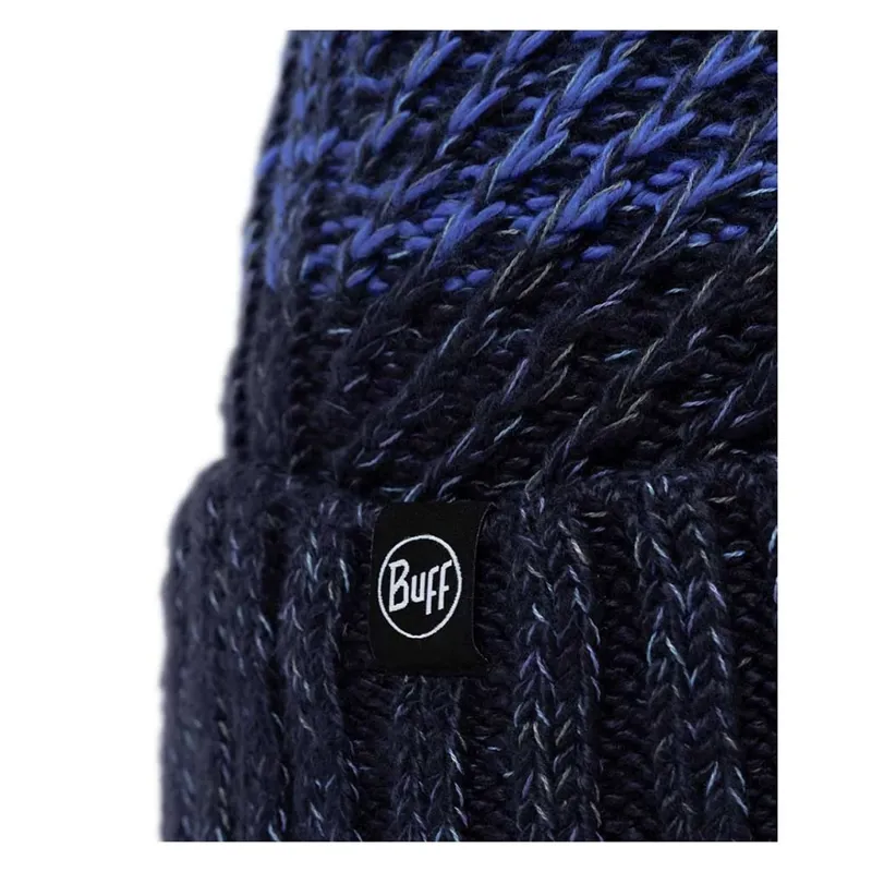 Buff Knitted and Fleece Band Beanie Akna Night Blue-1