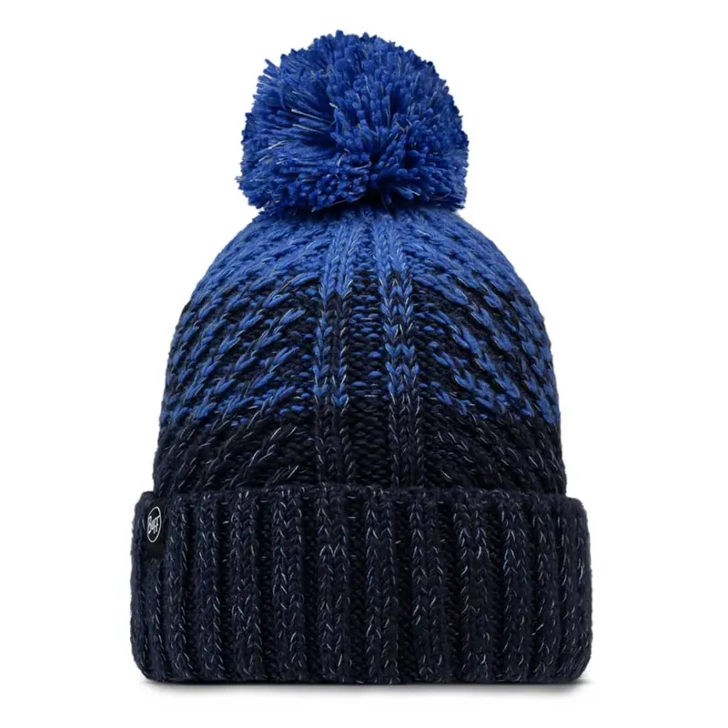 Buff Knitted and Fleece Band Beanie Akna Night Blue