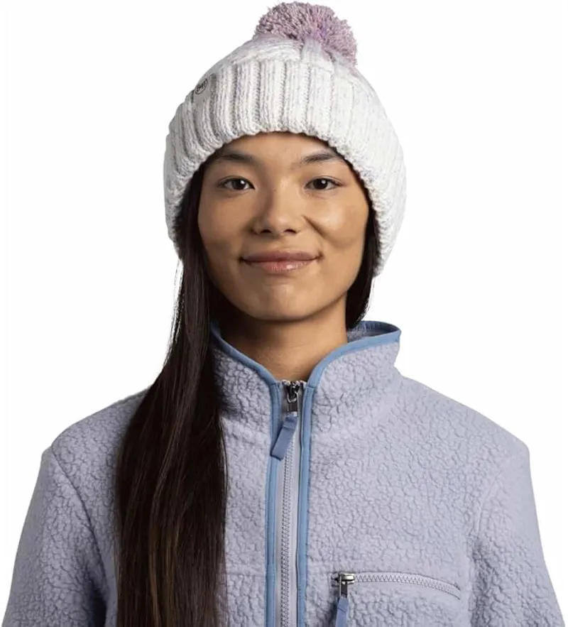 Buff Knitted and Fleece Band Beanie Akna Whisper-2
