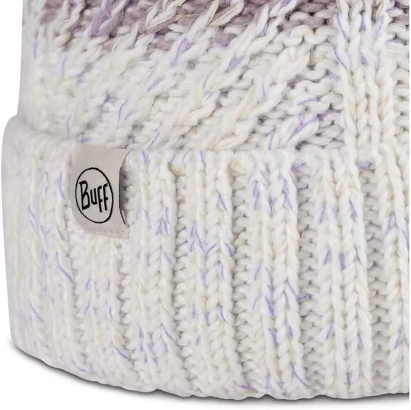 Buff Knitted and Fleece Band Beanie Akna Whisper-1