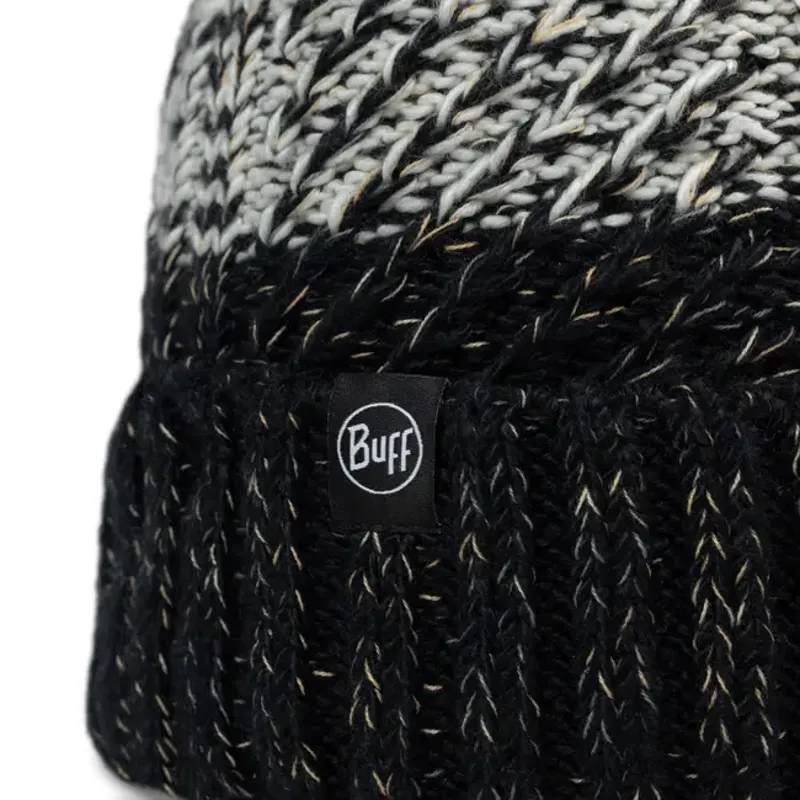 Buff Knitted and Polar Beanie Akna Black-1