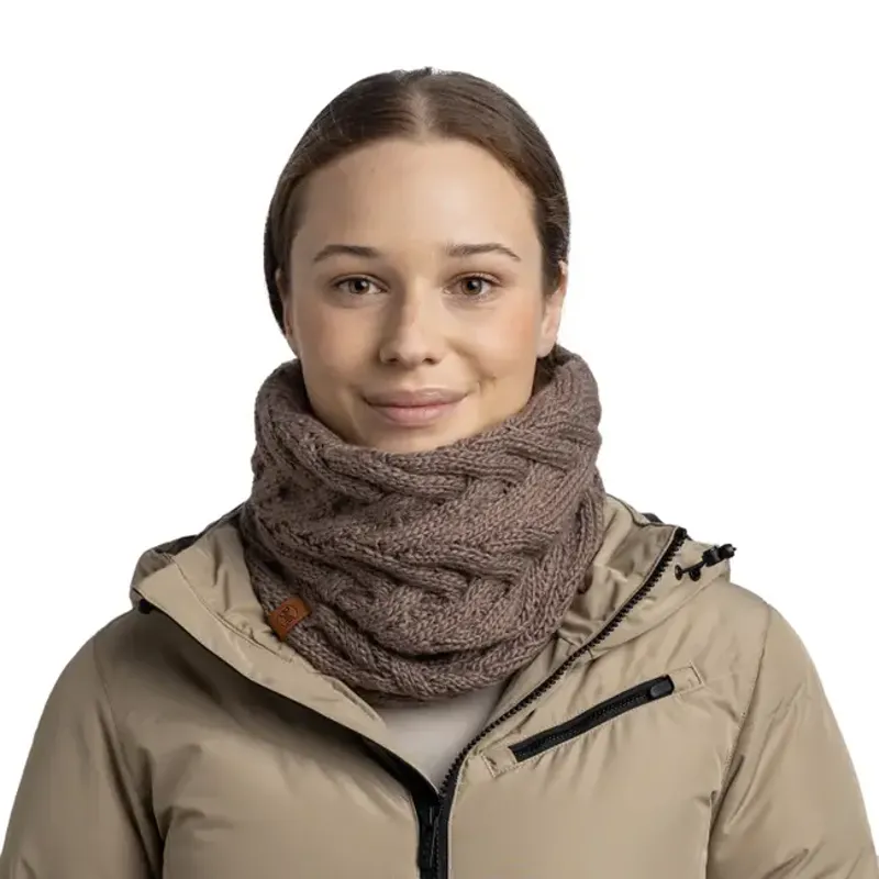 Buff Knitted and Polar Neck Warmer Caryn Cobblestone-2