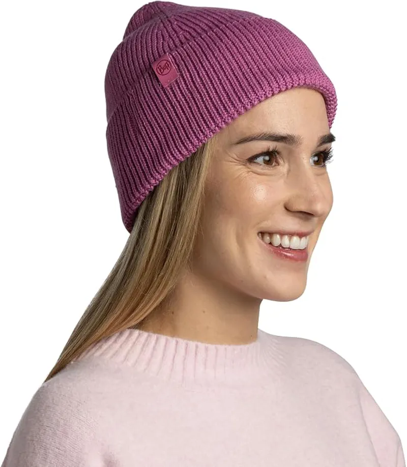 Buff Knitted Beanie Merix Orchid-3