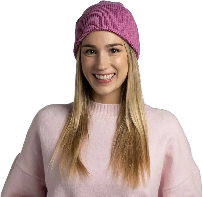 Buff Knitted Beanie Merix Orchid-2