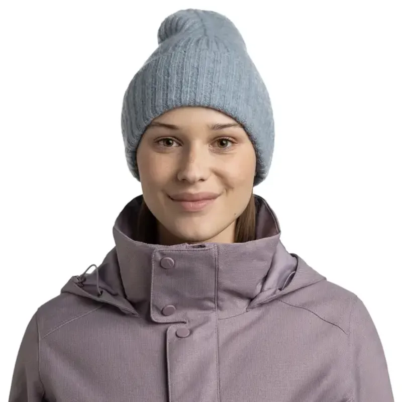 Buff Knitted Beanie Nilah Lake Blue-2
