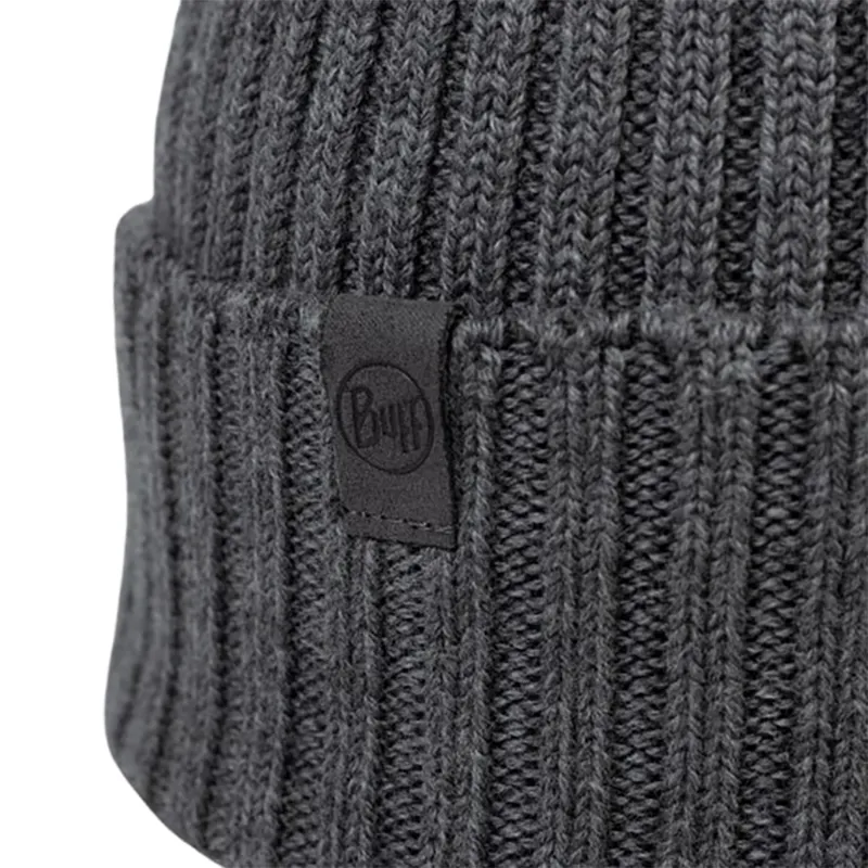 Buff Knitted Beanie Norval Grey Heather-1