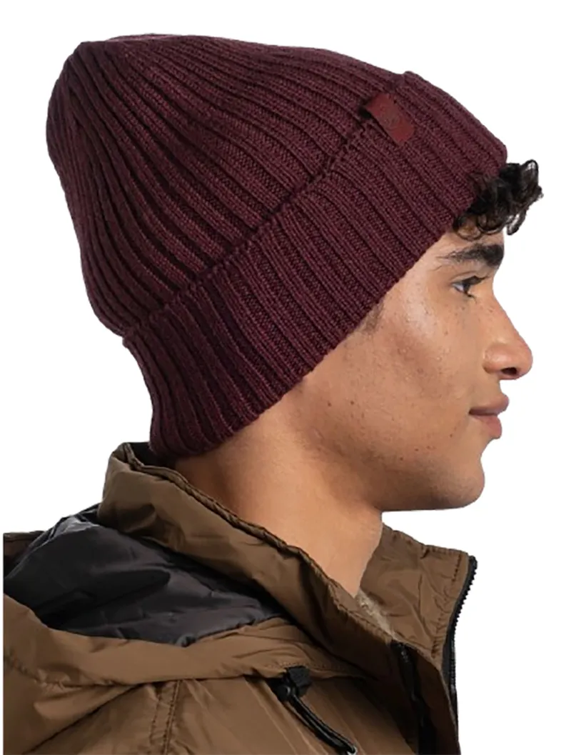 Buff Knitted Beanie Norval Maroon-5