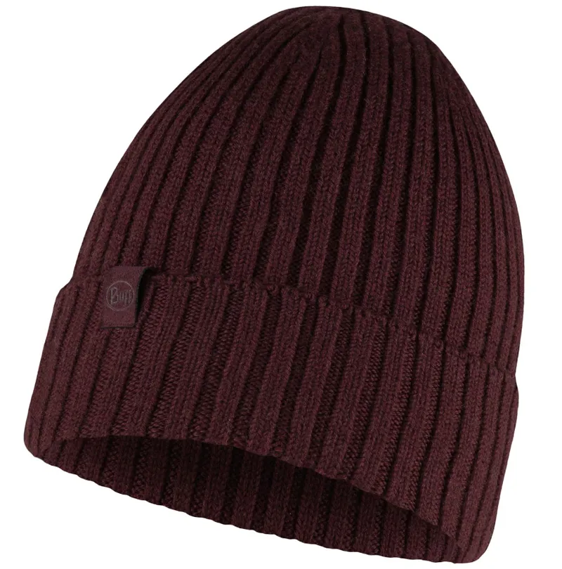 Buff Knitted Beanie Norval Maroon
