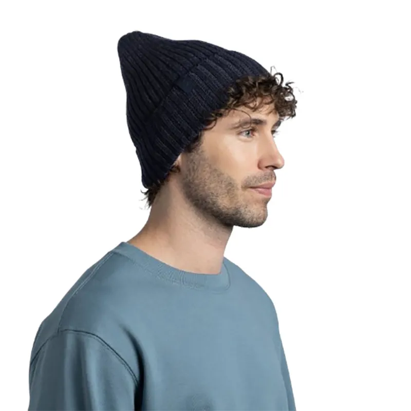 Buff Knitted Beanie Norval Night Blue-3