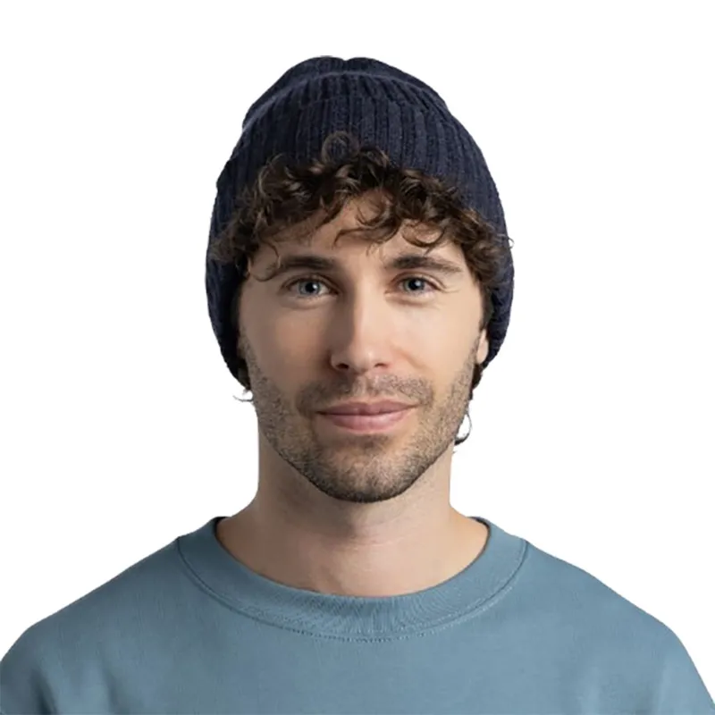 Buff Knitted Beanie Norval Night Blue-2
