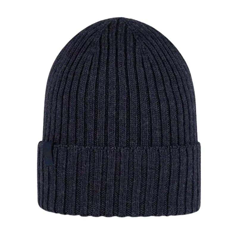 Buff Knitted Beanie Norval Night Blue