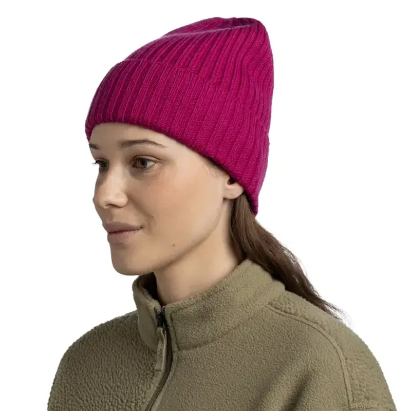 Buff Knitted Beanie Norval Orchid-3