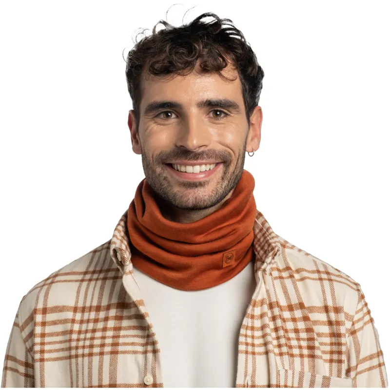 Buff Merino Heavyweight Neck Warmer Solid Cinnamon-3