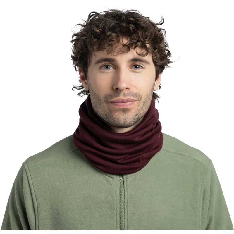Buff Merino Heavyweight Neck Warmer Solid Garnet-2