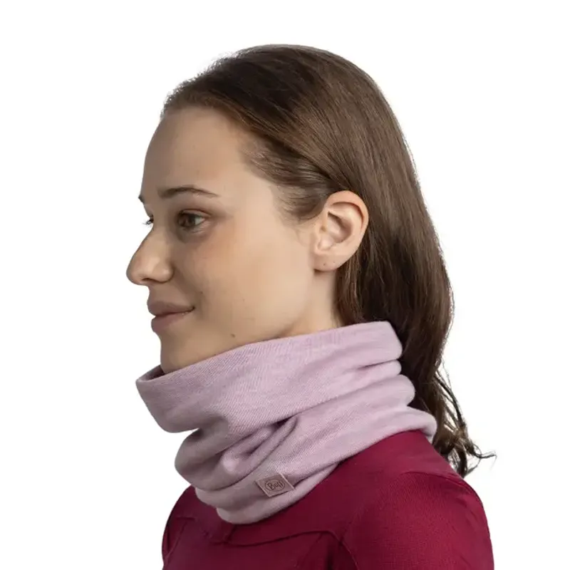 Buff Merino Heavyweight Neck Warmer Solid Lilac Sand-3
