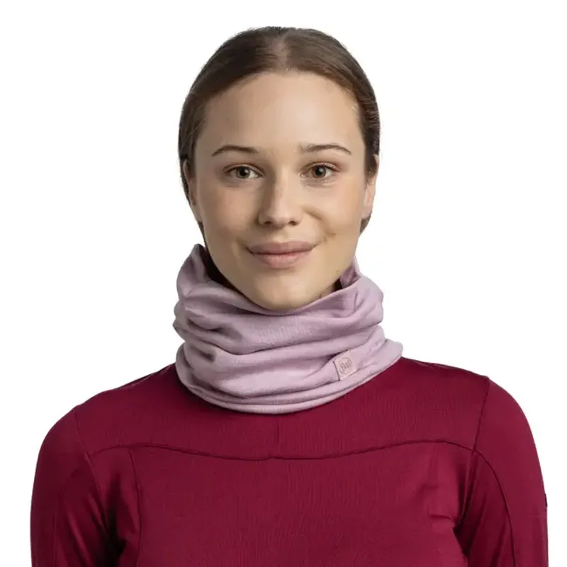 Buff Merino Heavyweight Neck Warmer Solid Lilac Sand-2