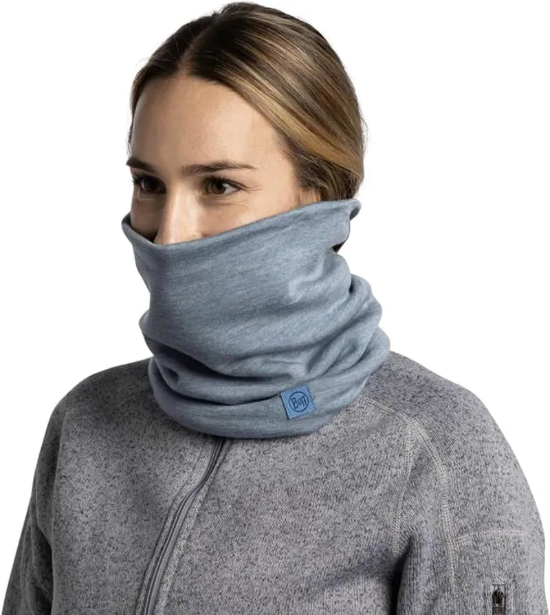 Buff Merino Heavyweight Neckwarmer Solid Light Blue-3