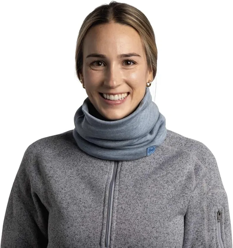 Buff Merino Heavyweight Neckwarmer Solid Light Blue-2