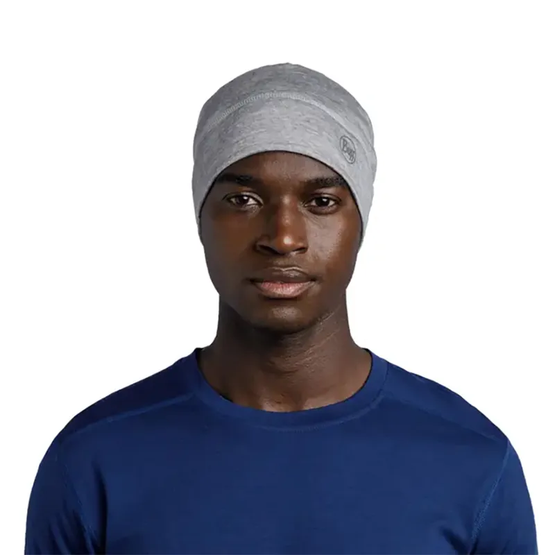Buff Merino Lightweight Beanie Light Grey-2