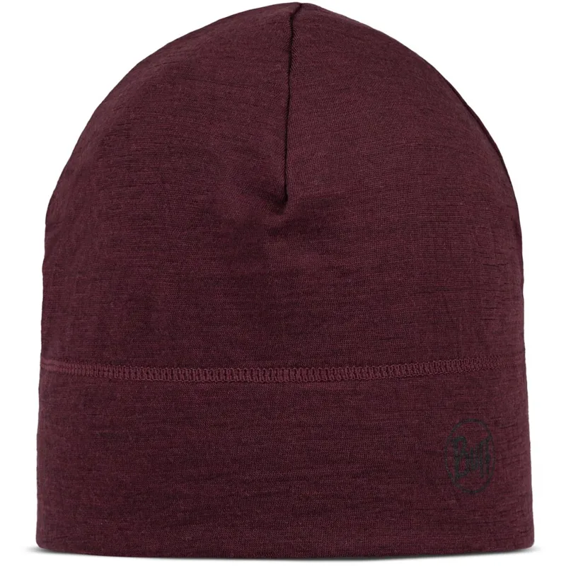 Buff Merino Lightweight Beanie Solid Garnet