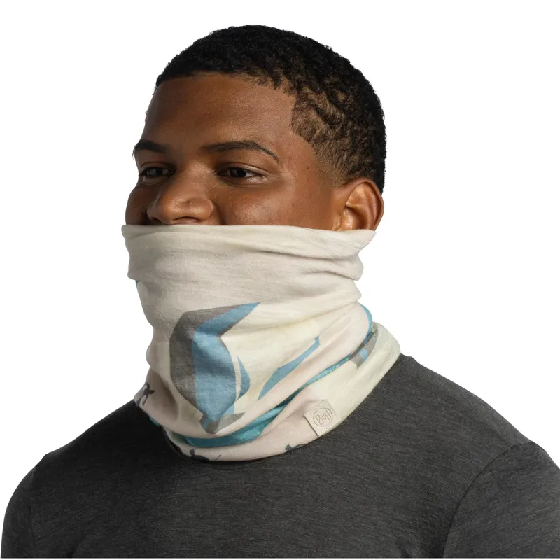 Buff Merino Lightweight Digital Prints Neckwear Ekan Grey-3