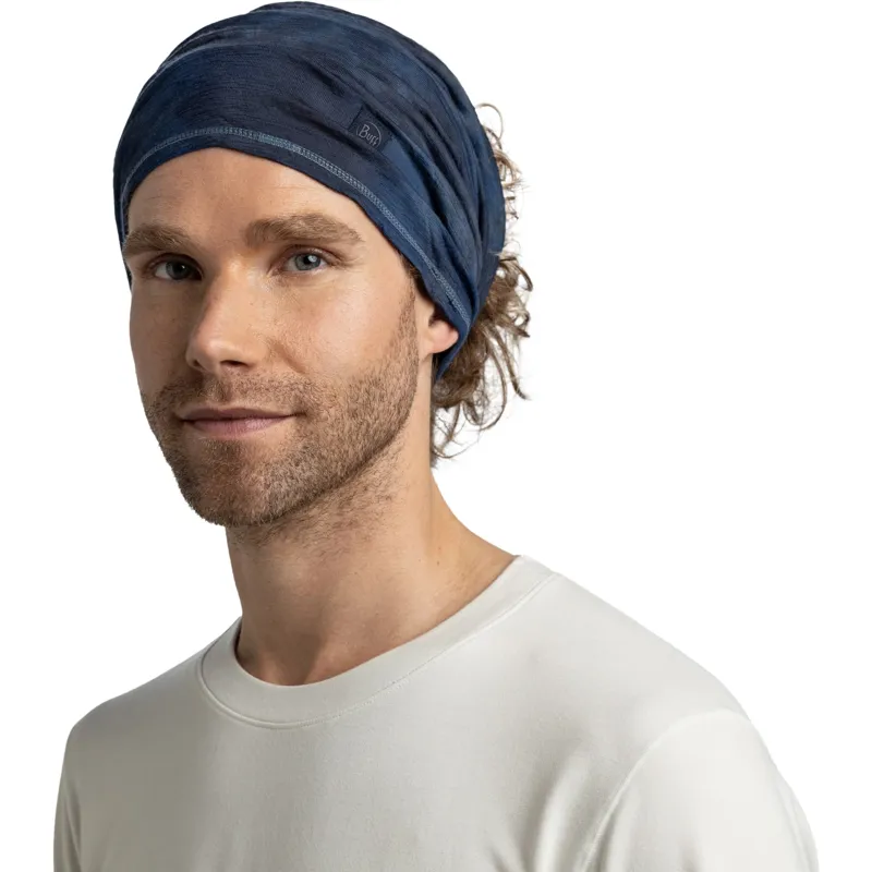 Buff Merino Lightweight Neckwear Natural Tye Dye Navy-3