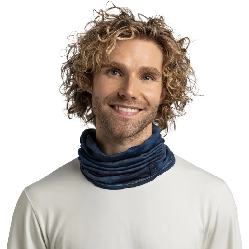 Buff Merino Lightweight Neckwear Natural Tye Dye Navy-2