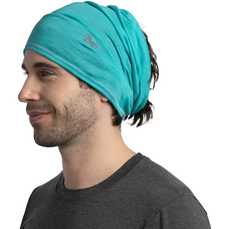 Buff Merino Lightweight Neckwear Solid Sea Green-3