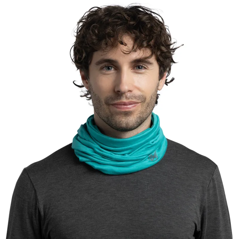 Buff Merino Lightweight Neckwear Solid Sea Green-2