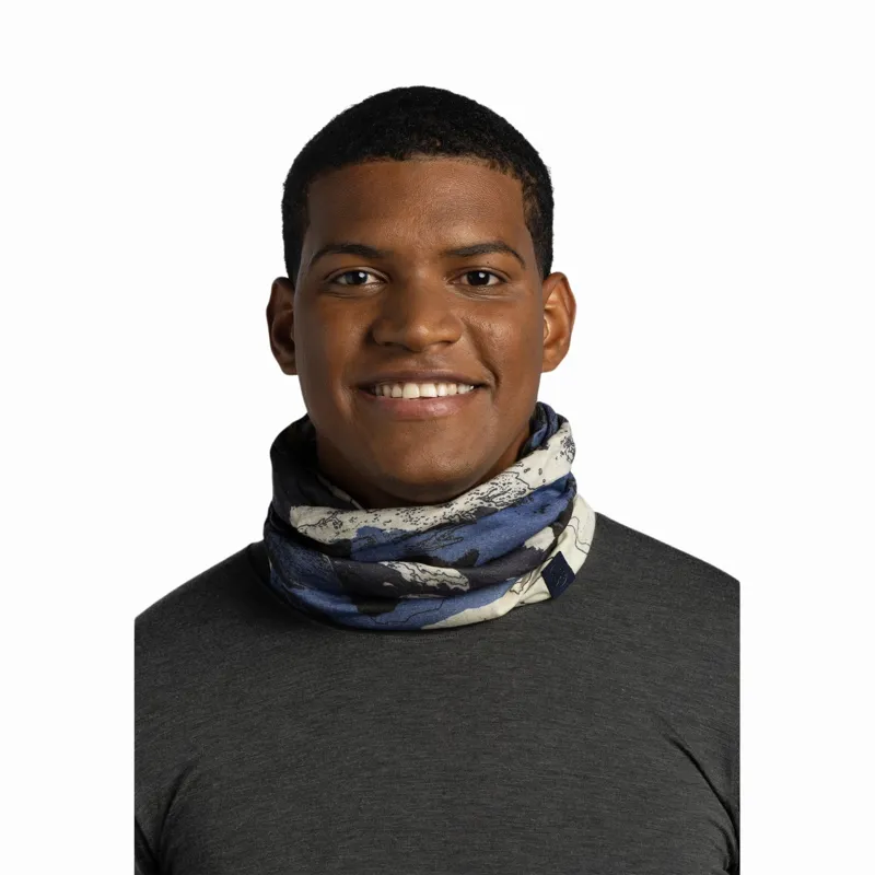 Buff Merino Lightweight Prints Neckwear Esyr Blue-2