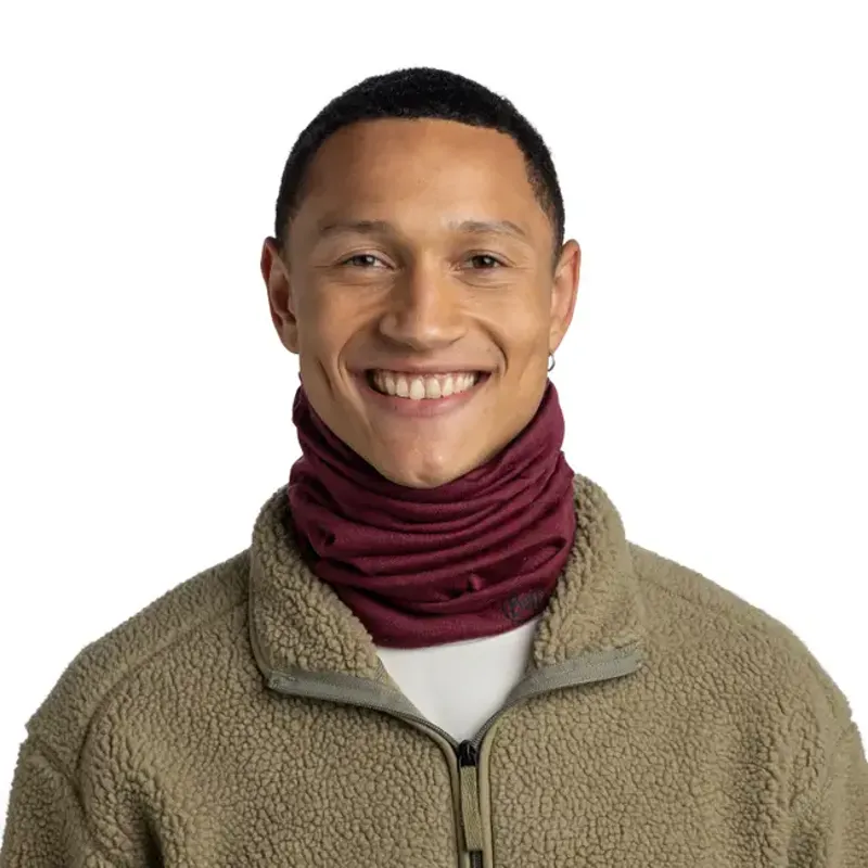Buff Merino Midweight Neckwear Melange Tibetan Red-2