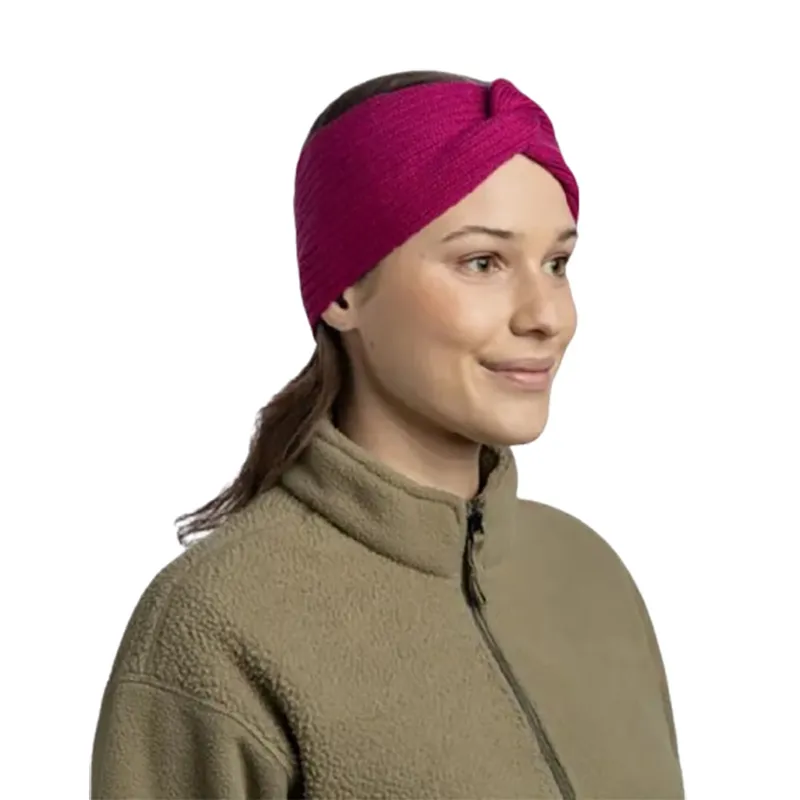 Buff Merino Wool Headband Norval Orchid-2