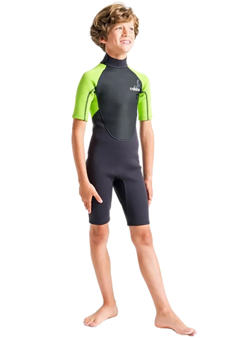 C-Skins Junior Element 3:2 Shorti Wetsuit Anthracite/Lime/Multi-6