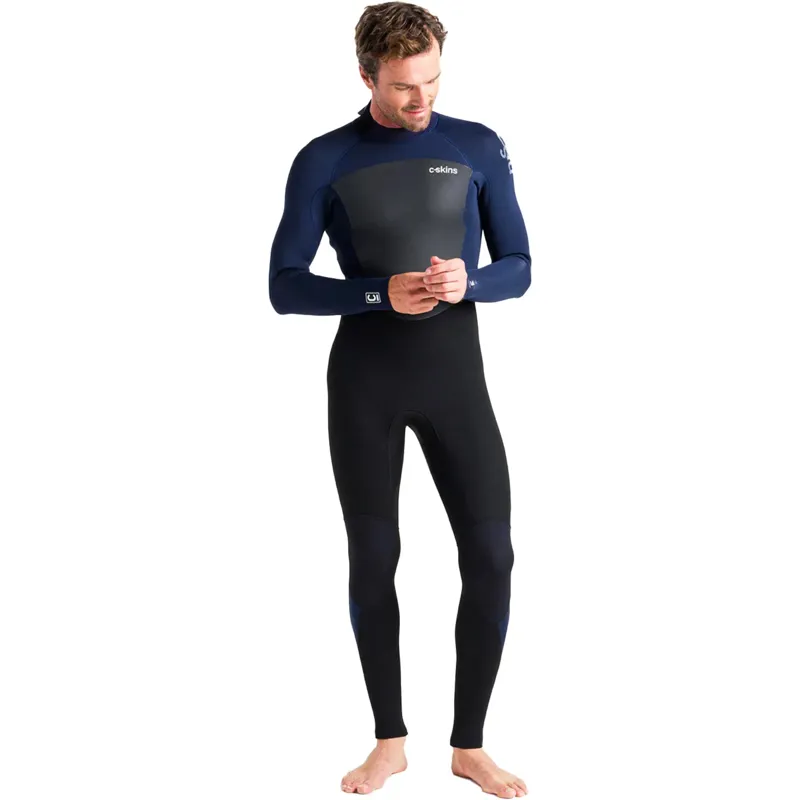 C-Skins Men's Legend 5/4/3mm Back Zip Wetsuit Black/Slate Navy/Grey