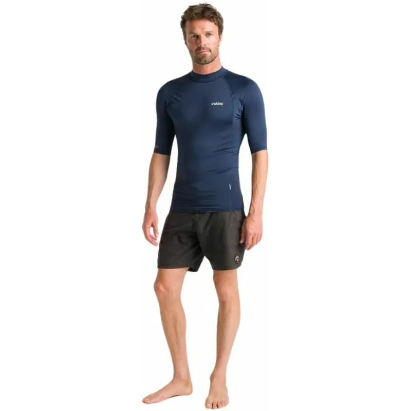 C-Skins Men's NuWave UV Basics Short Sleeve Rash Vest Bluestone