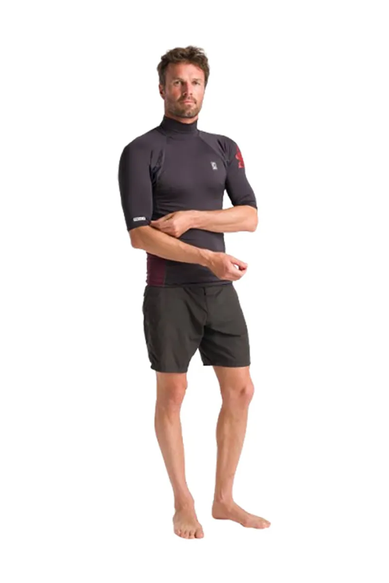 C-Skins Men's NuWave X Short Sleeve Rash Vest Anthracite/Bluestone/Wine-8