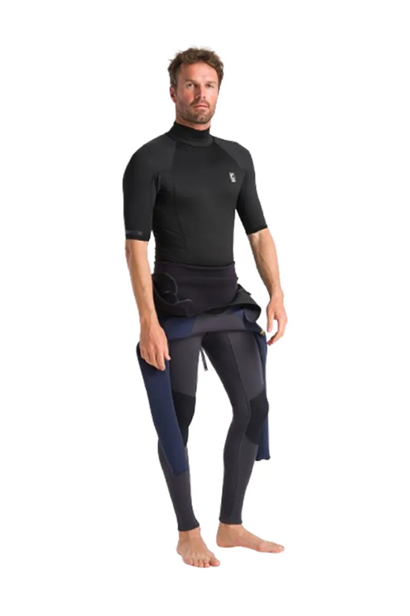 C-Skins Men's NuWave X Short Sleeve Rash Vest Anthracite/Bluestone/Wine-7