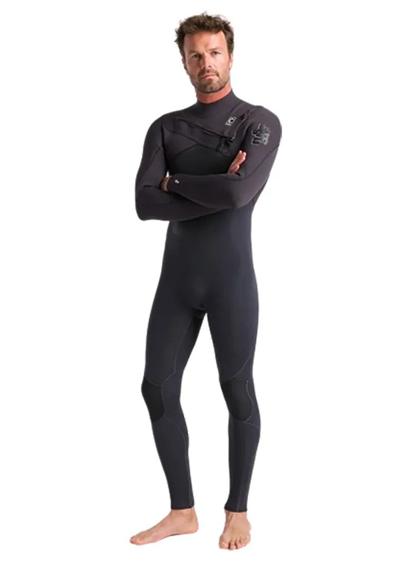 C-Skins Men's ReWired 4:3 GBS Chest Zip Steamer Anthracite/Meteor X/Wine